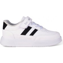 Ulusoy Sammix Patik 015 Çocuk Günlük Ayakkabı DR05C015 Cilt Beyaz Siyah