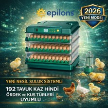 Epilons X-192 Model Tam Otomatik Kuluçka Makinesi -Tüm Kanatlı Hayvanlara Uyumlu Yeni Nesil Su Hazneli Süngerli Sistem