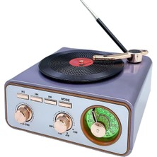 Feyza Design Retro 90'lar Pikap Radyo Bluetooth Speaker Bass Fm USB Taşınabilir