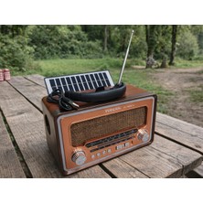 Feyza Design Nostaljik Radyo YG-7052, Fm, Bluetooth, Güneş Enerjisi, Sd Kart, LED Aydınlatma