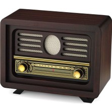 Feyza Design Nostaljik Radyo Bluetooth, Usb, Fm, Adaptör, Şarjlı Pil ile Keyifli Dinleme