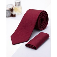 Gambocci Unisex Armürlü Kuş Gözü Desenli Slim Fit Mendilli Kravat