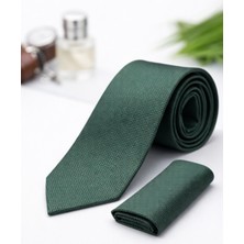 Gambocci Unisex Armürlü Kuş Gözü Desenli Slim Fit Mendilli Kravat