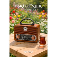 Feyza Design Nostaljik Radyo Bluetooth Tf Kart USB Fm Radyo ile Keyifli Dinleme Deneyimi