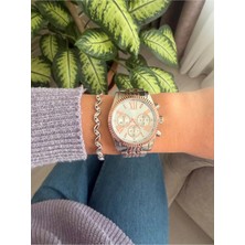 Baghes Gümüş-Rose Gold Roma Rakamlı Metal Kordon Unisex Kol Saati