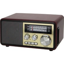 Feyza Design Nostalji Tasarımlı Çok Fonksiyonlu Bluetooth Fm Radyo USB Tf Aux Girişli