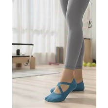 Umel Tekstil Kadın Pilates Çorap ◆ Pamuklu Kaymaz Silikon Taban ◆ Yoga Bale Pilates Tavaf Çorabı