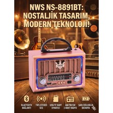 Feyza Design Nostaljik Tasarımlı Şarjlı Bluetooth Radyo ve Müzik Çantası