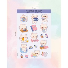 Kawaii Polar Bear Sticker Sayfası (Beyaz Kağıt)