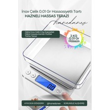 Hanedanev Dijital Inox Çelik 3 kg Kapasiteli Dijital Hassas Kantar Mutfak Tartısı Terazi