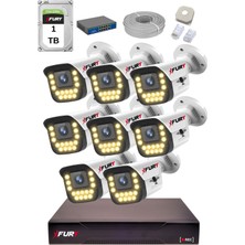 Fury 15 Warm LED Ip Güvenlik Kamera Seti 8 Kameralı Sesli 4mp Gece Renkli Su Geçirmez 1403S 1tb