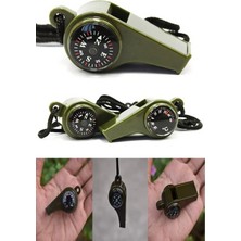 Leidory Yüksek Desibel Özellikli Termometre ve Pusulalı Arama Kurtarma ve Deprem Çantasılık Pusulalı Düdük