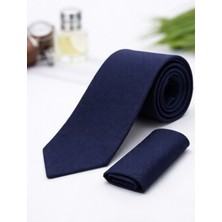 Gambocci Unisex Armürlü Kuş Gözü Desenli Slim Fit Mendilli Kravat