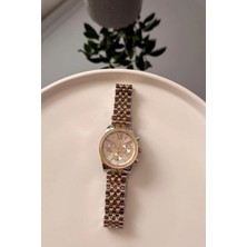 Baghes Gümüş-Gold Roma Rakamlı Metal Kordon Unisex Kol Saati