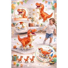 Meri Parti Tekerlekli Sevimli Dinozor Yürüyen Folyo Balon
