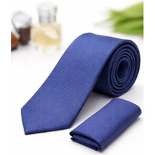 Gambocci Unisex Armürlü Kuş Gözü Desenli Slim Fit Mendilli Kravat