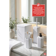 Pazarika Trend Fitil Desen 4 Parça Banyo Düzenleyici - Estetik ve Dayanıklı Banyo Seti
