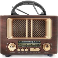 Feyza Design Kahverengi Nostaljik Radyo Hoparlörü Bluetooth ile Yüksek Ses Kalitesi