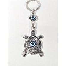 Moncuk Design Nazar Boncuklu Kaplumbağa Figürlü Anahtarlık – Sabır, Bereket ve Koruyucu Enerji