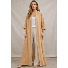 Eren Style Bohomiyan  Italyan Uzun Cepsiz Keten Kaftan & Kap (140-CM)