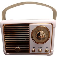 Feyza Design Vintage Tasarımlı Bluetooth Radyo ve Hoparlör, Müzik Keyfi