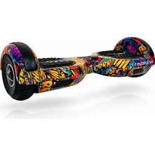 RYDER STAR Elektrikli Kaykay Hoverboard 6.5 Inch Bluetooth Hoparlörlü Otomatik Akıllı Denge - RS-S5 Bang Bang Grafiti