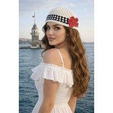 Happy Handmade Özel Tasarım Viral Yazlık Bere/plaj/hediyelik/dama Desenli Yazlık Şapka