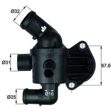 Mahle Matrixzn Termostat (Komple) 87C Caddy Golf Jetta Passat Tiguan Leon Octavia A3 2.0 Tdi (Cffa Cffb Cfgb Clla)
