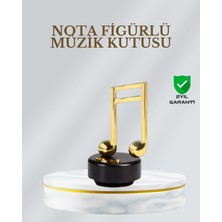 Feyza Design Işıltılı Dönen Nota Figürlü Dekoratif Müzik Kutusu