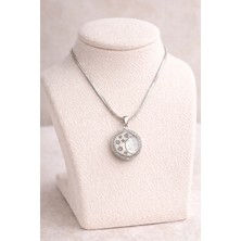 Youday Accessories Paslanmaz Çelik Ay Yıldız Kolye Model 6  – Sedef Görünümlü Zirkon Taşlı Zarif Tasarım | Kararmaz Kadın Kolyesi