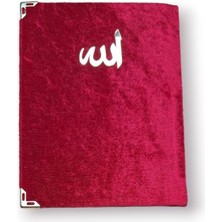 Hayat Store Çanta Boy Kadife Kapaklı Yasin Kitabı Süngerli 128 Sayfa Kırmızı Renk