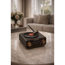 Feyza Design Nostaljik 3 Bant Radyo ve Müzik Çalar, Bluetooth, 1500MAH Batarya