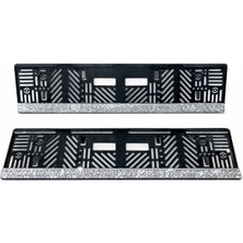 Işıltı Design Taşlı Plakalık Oto Plaka Beyaz Gümüş Taşlı 2 Adet