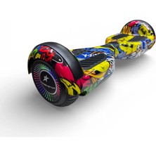 RYDER STAR Elektrikli Kaykay Hoverboard 6.5 Inch Bluetooth Hoparlörlü Otomatik Akıllı Denge - RS-S5 Apato Grafiti