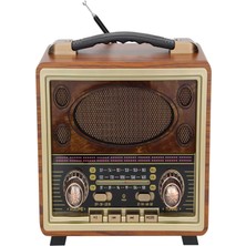Feyza Design Ahşap Eskitme Radyo Bluetooth Hoparlör Fm Am USB Tf Aux Destekli