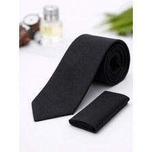 Gambocci Unisex Armürlü Kuş Gözü Desenli Slim Fit Mendilli Kravat