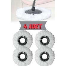 Özgürce Yedek Mikrofiber Spin Mop Bezi 4'lü Set, Yüksek Temizlik Gücü