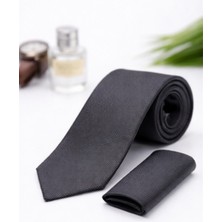 Gambocci Unisex Armürlü Kuş Gözü Desenli Slim Fit Mendilli Kravat