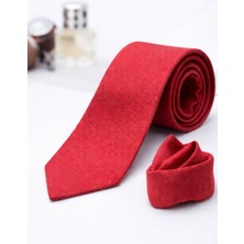 Gambocci Unisex Armürlü Kuş Gözü Desenli Slim Fit Mendilli Kravat