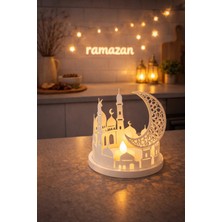 Helis Craft Ramazan Dekoratif LED Mumluk Hilal ve Cami Figürlü Masa Üstü Işık