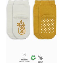 isiltikidsmoda 2'li Meyve Figürlü Kaymaz Soket Çorap 10105 Ekru Hardal