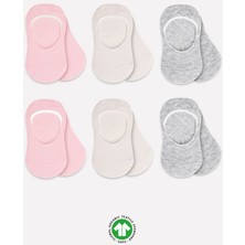 isiltikidsmoda 6'lı Silikonlu Babet Penye Çorap 30101 Pembe Ekru Gri