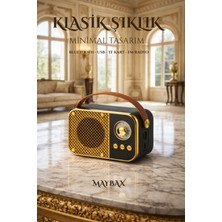Feyza Design Mini Nostaljik Radyo Bluetooth Tf Kart USB Fm Radyo Destekli Kablosuz Hoparlör