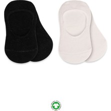 isiltikidsmoda 2'li Penye Babet Silikonlu Basic Çorap 30104 Siyah Ekru