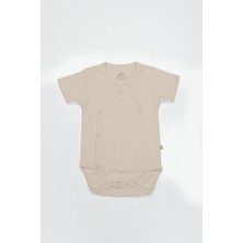 isiltikidsmoda Organik Natural Basic Style Kruvaze Yarım Kol Body BS17101 Bej