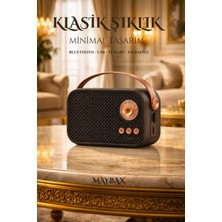 Feyza Design Mini Nostaljik Radyo ve Bluetooth Kablosuz Hoparlör, Yüksek Bass