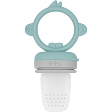 isiltikidsmoda Silikon Püre Meyve Sebze Emziği Aqua Green / Powder Grey