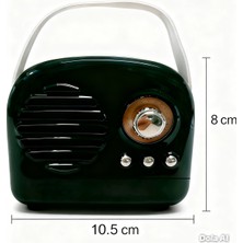 Feyza Design Yeşil Bluetooth Radyo Hoparlör, Taşınabilir, Güçlü Ses ve Kablosuz Bağlantı