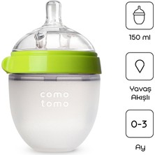 isiltikidsmoda Comotomo Antikolik Silikon Biberon 150 ml 0-3 Ay Yeşil