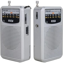 Feyza Design Mini Analog Radyo, Taşınabilir ve Şık Gri Ürün